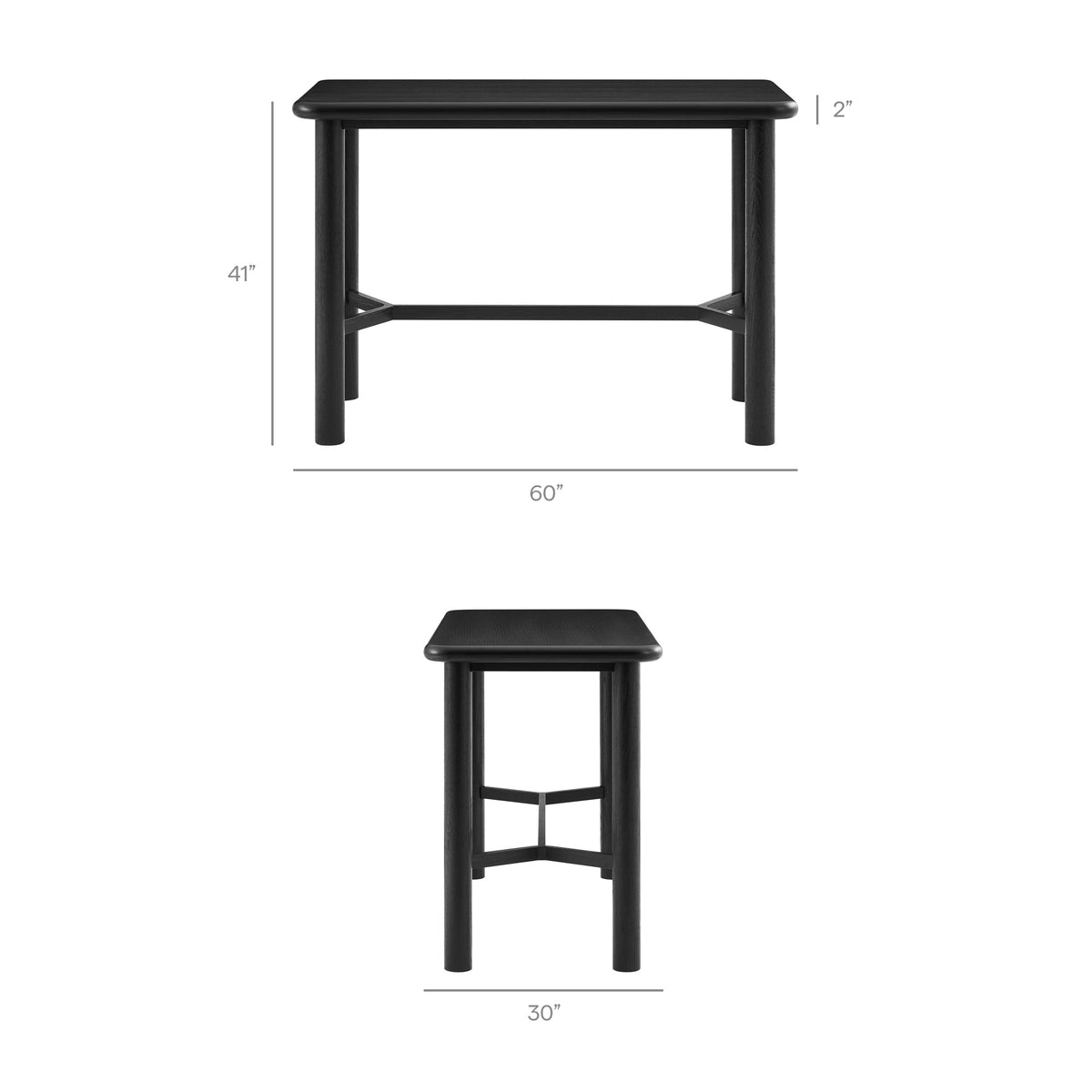 Alvia Rectangular 60" Oak Wood Bar Table by Modway, photo 3 of 20