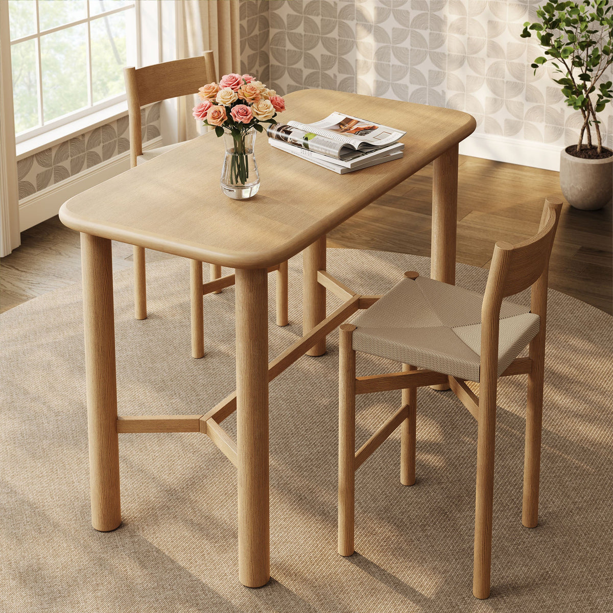 Alvia Rectangular 60" Oak Wood Bar Table by Modway, photo 19 of 20