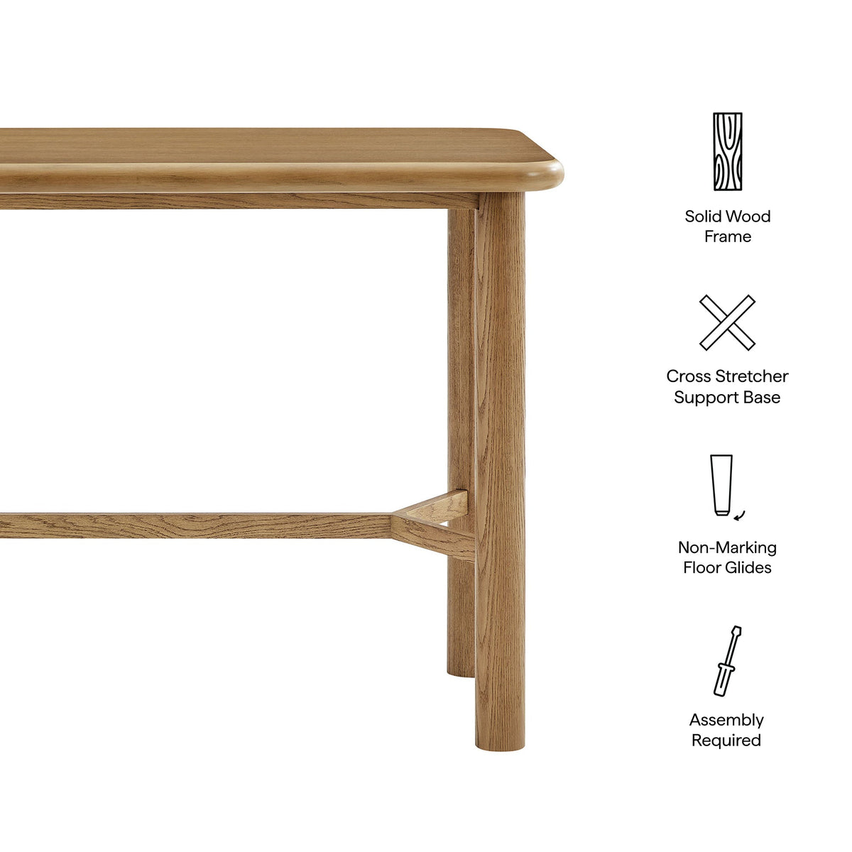 Alvia Rectangular 60" Oak Wood Bar Table by Modway, photo 12 of 20