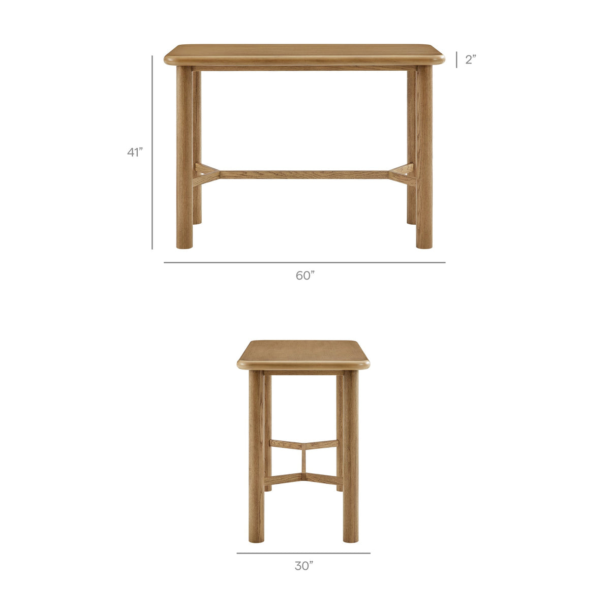 Alvia Rectangular 60" Oak Wood Bar Table by Modway, photo 13 of 20