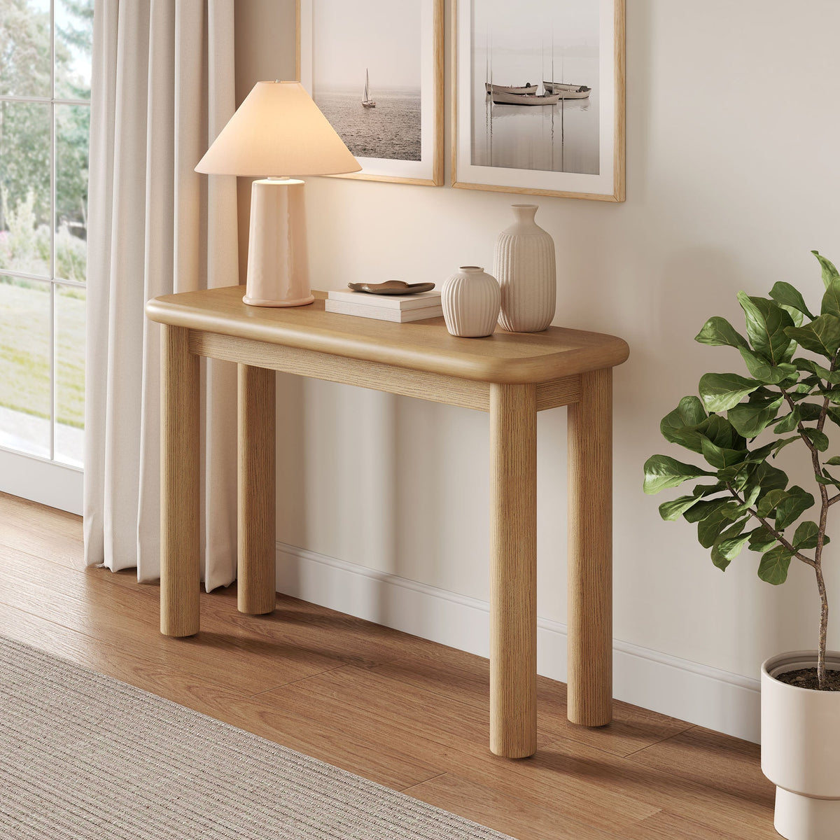 Alvia Oak Wood Console Table by Modway, photo 17 of 18
