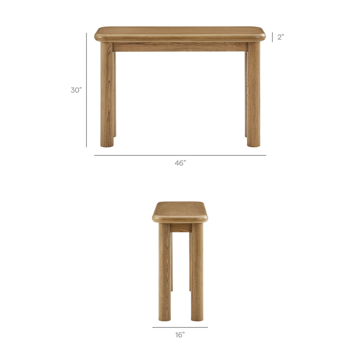 Alvia Oak Wood Console Table by Modway, photo 12 of 18