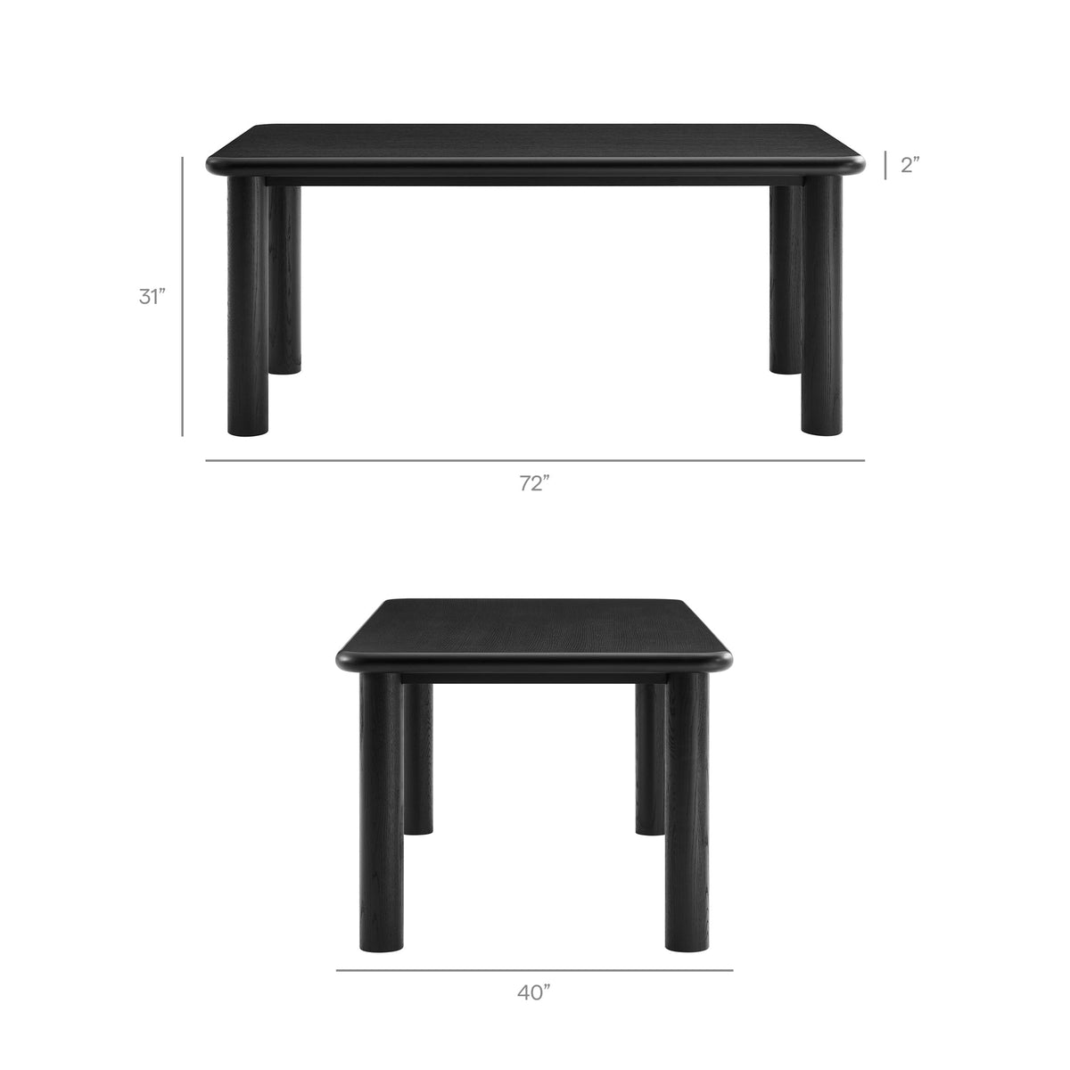 Alvia 72" Rectangular Oak Wood Dining Table by Modway, photo 3 of 18