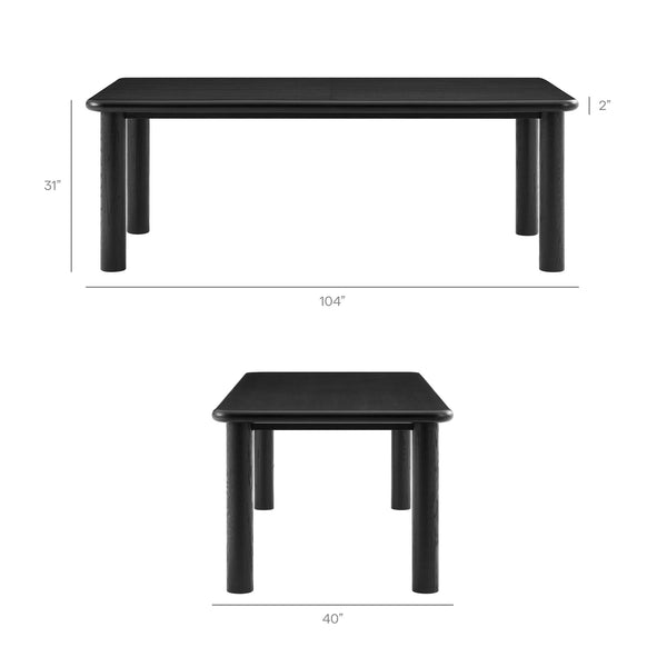 Alvia 86"-105" Extendable Rectangular Oak Wood Dining Table by Modway, photo 2 of 20