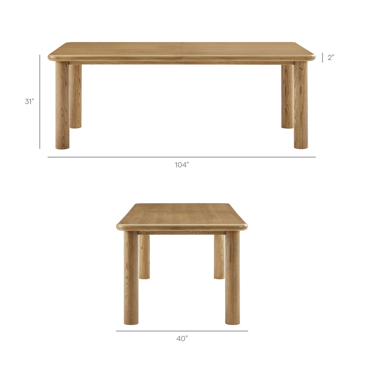 Alvia 7-Piece Oak Wood Extendable Dining Table and Chairs Set by Modway, photo 10 of 16