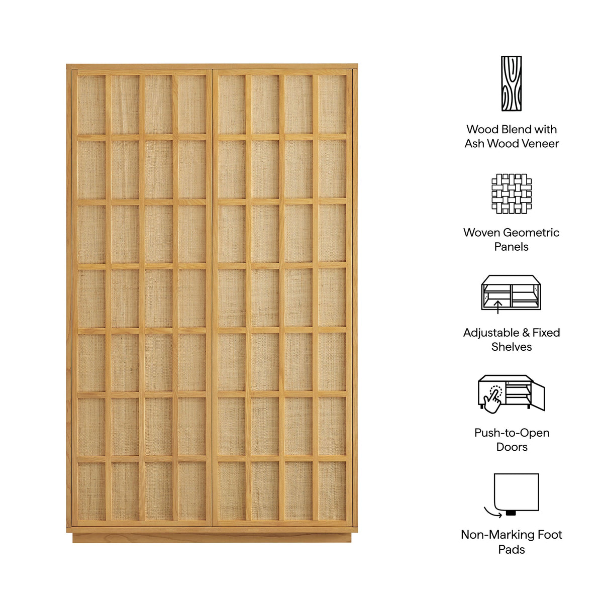 Aiko 64 Inch Tall Japandi Storage Cabinet by Modway, photo 2 of 9