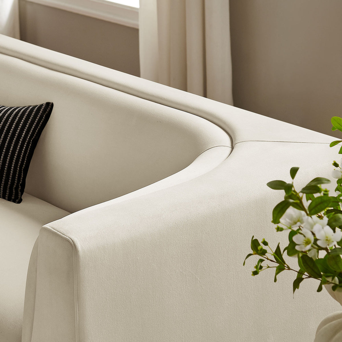 Hilda 86" Curved Back Performance Velvet Sofa by Modway, photo 10 of 40