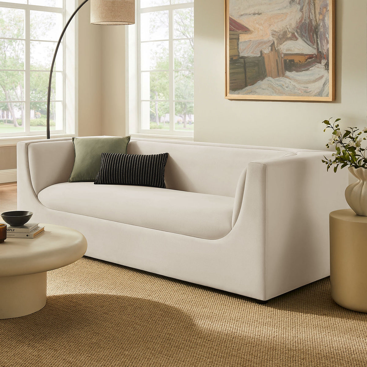 Hilda 86" Curved Back Performance Velvet Sofa by Modway, photo 9 of 40