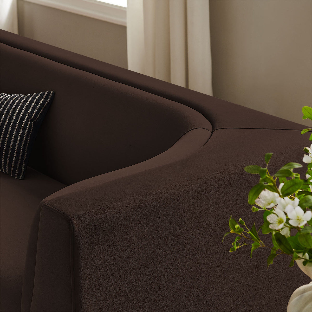 Hilda 86" Curved Back Performance Velvet Sofa by Modway, photo 20 of 40