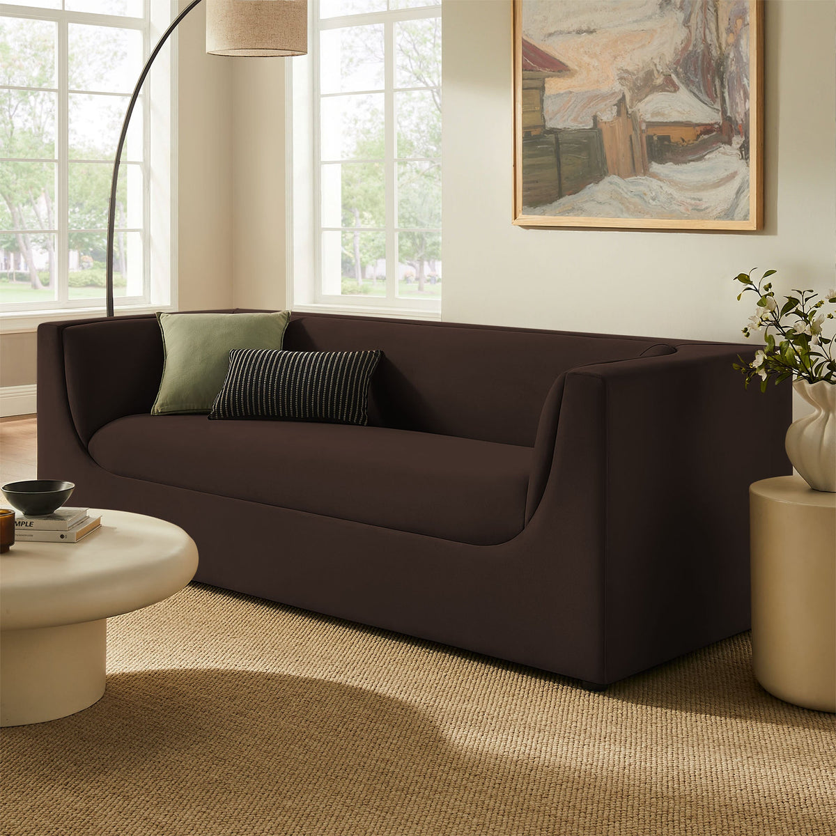 Hilda 86" Curved Back Performance Velvet Sofa by Modway, photo 19 of 40