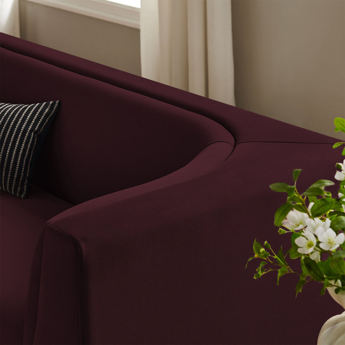 Hilda 86" Curved Back Performance Velvet Sofa by Modway, photo 30 of 40