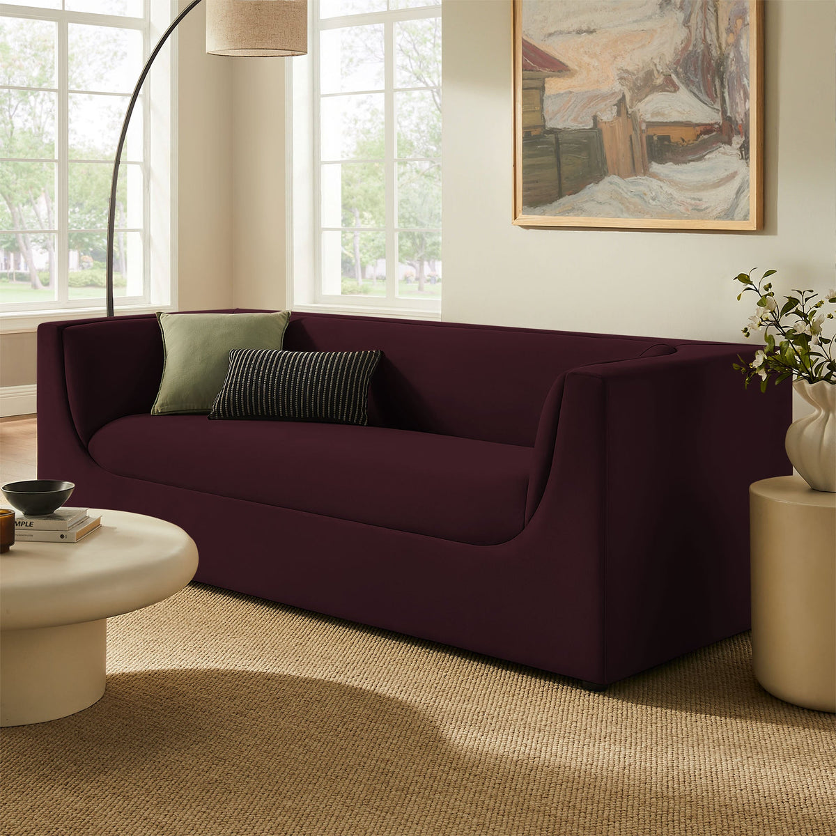 Hilda 86" Curved Back Performance Velvet Sofa by Modway, photo 29 of 40