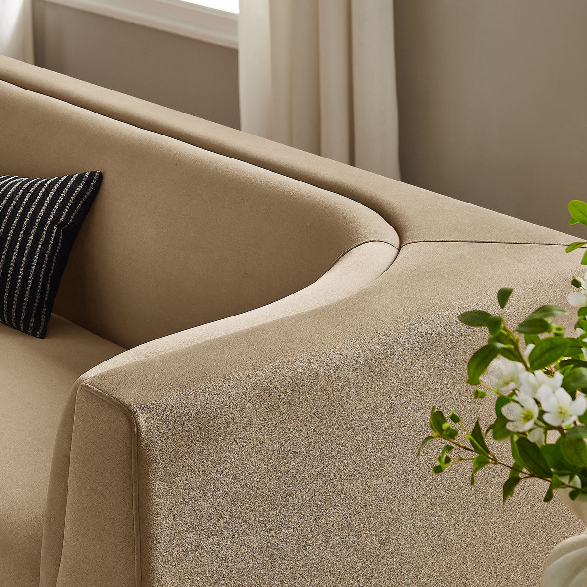 Hilda 86" Curved Back Performance Velvet Sofa by Modway, photo 40 of 40