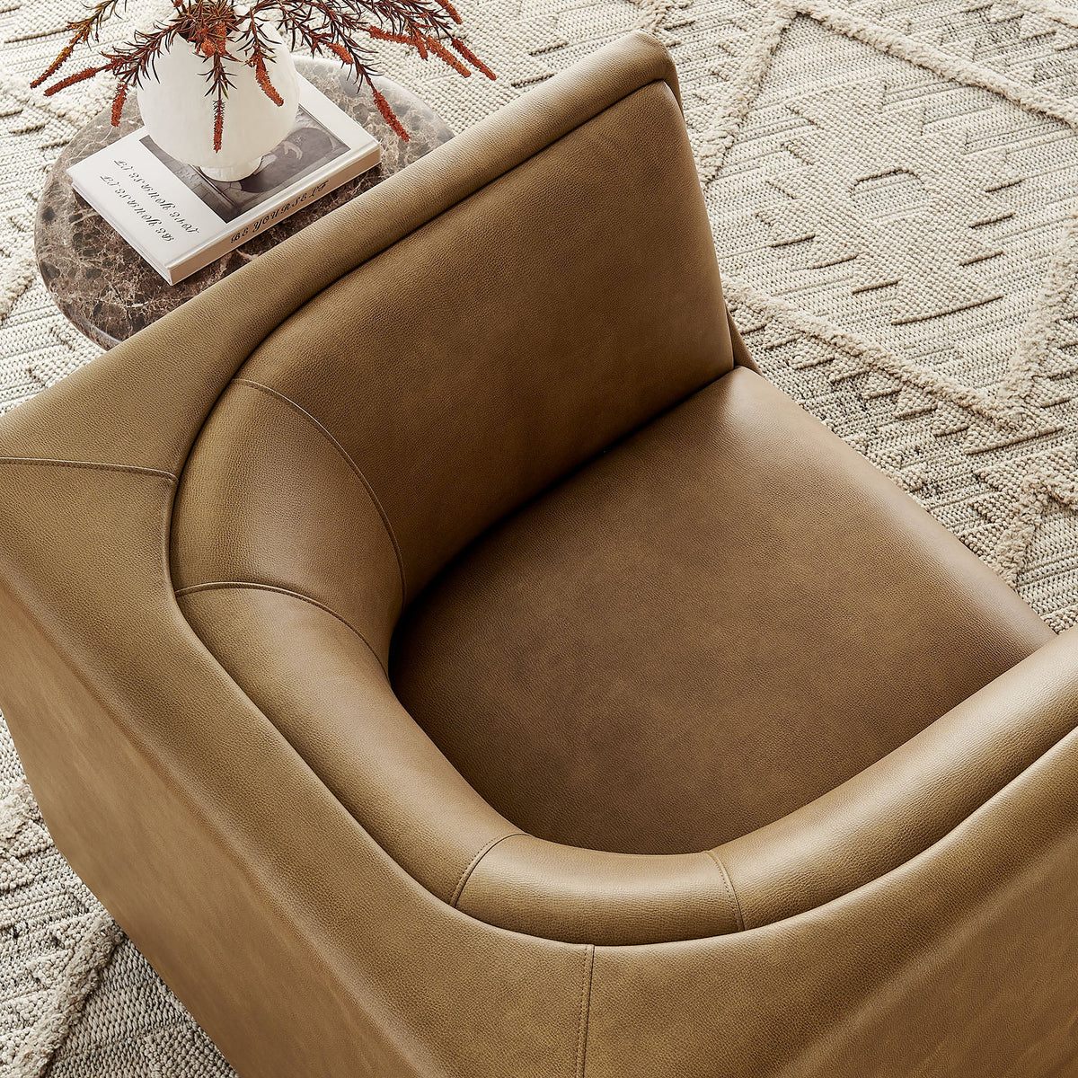 Hilda Curved Back Vegan Leather Armchair by Modway, photo 20 of 20