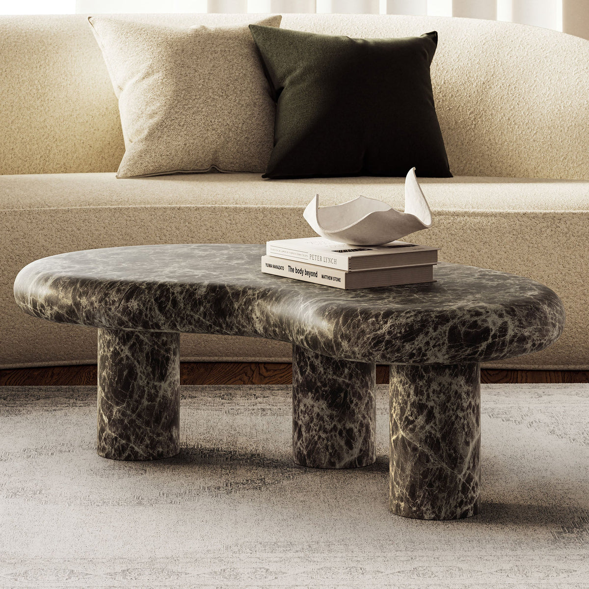 Elowen Outdoor Patio Faux Marble Coffee Table by Modway, photo 9 of 12