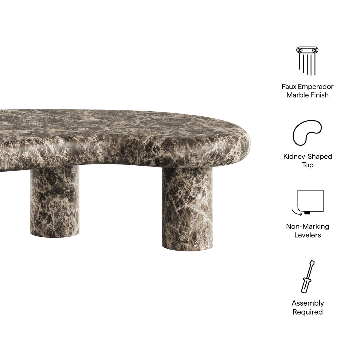 Elowen Outdoor Patio Faux Marble Coffee Table by Modway, photo 2 of 12