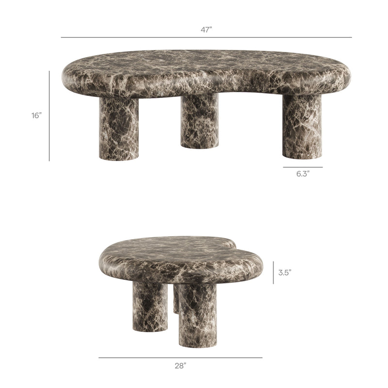 Elowen Outdoor Patio Faux Marble Coffee Table by Modway, photo 3 of 12