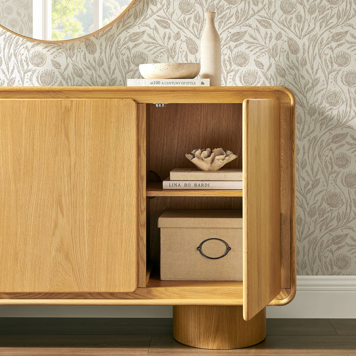 Lumo 3-Door Curved Wood Accent Cabinet by Modway, photo 10 of 39