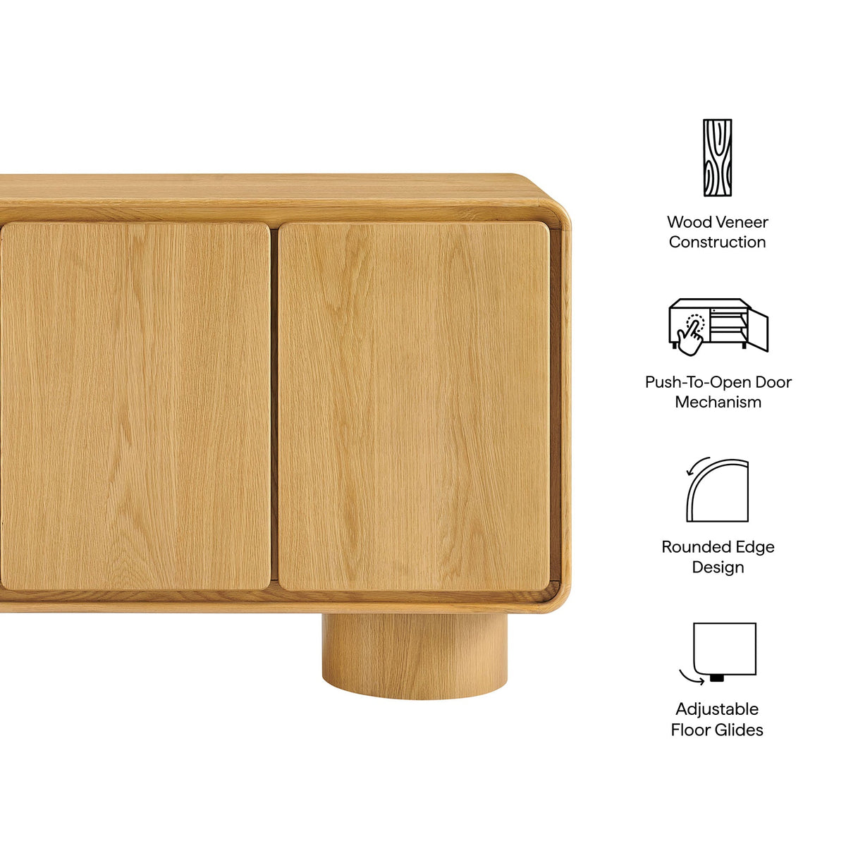Lumo 3-Door Curved Wood Accent Cabinet by Modway, photo 2 of 39