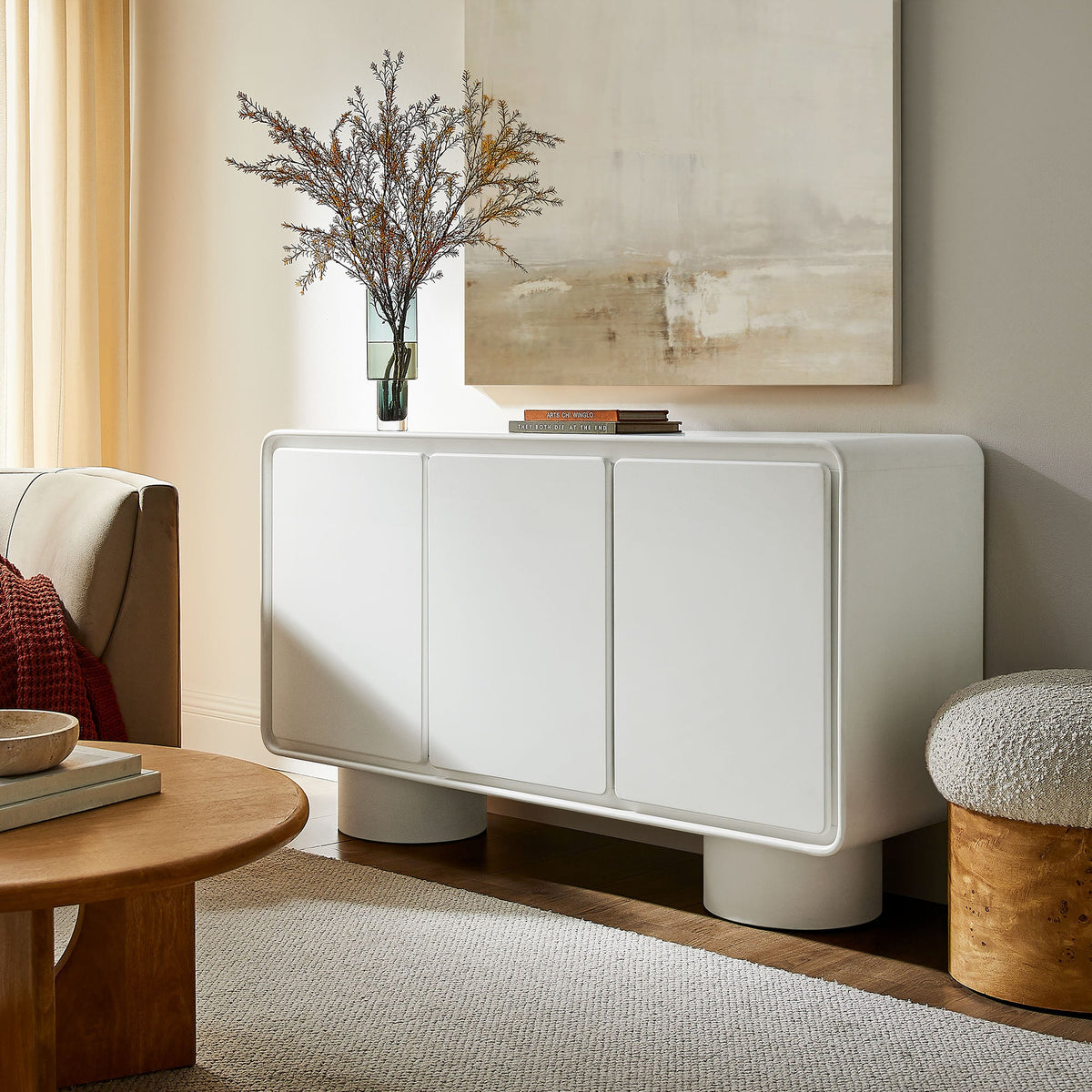 Lumo 3-Door Curved Wood Accent Cabinet by Modway, photo 26 of 39