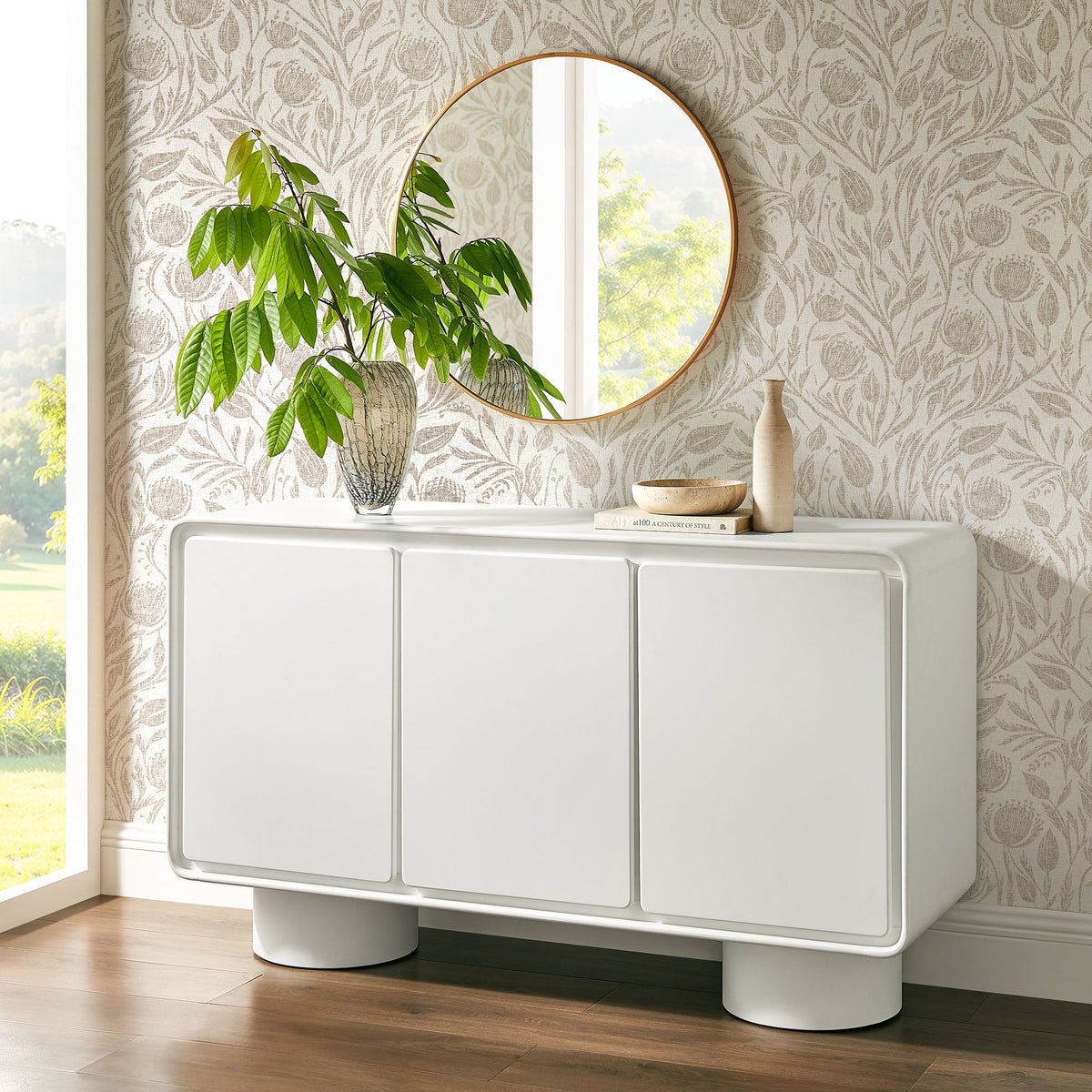 Lumo 3-Door Curved Wood Accent Cabinet by Modway, photo 21 of 39