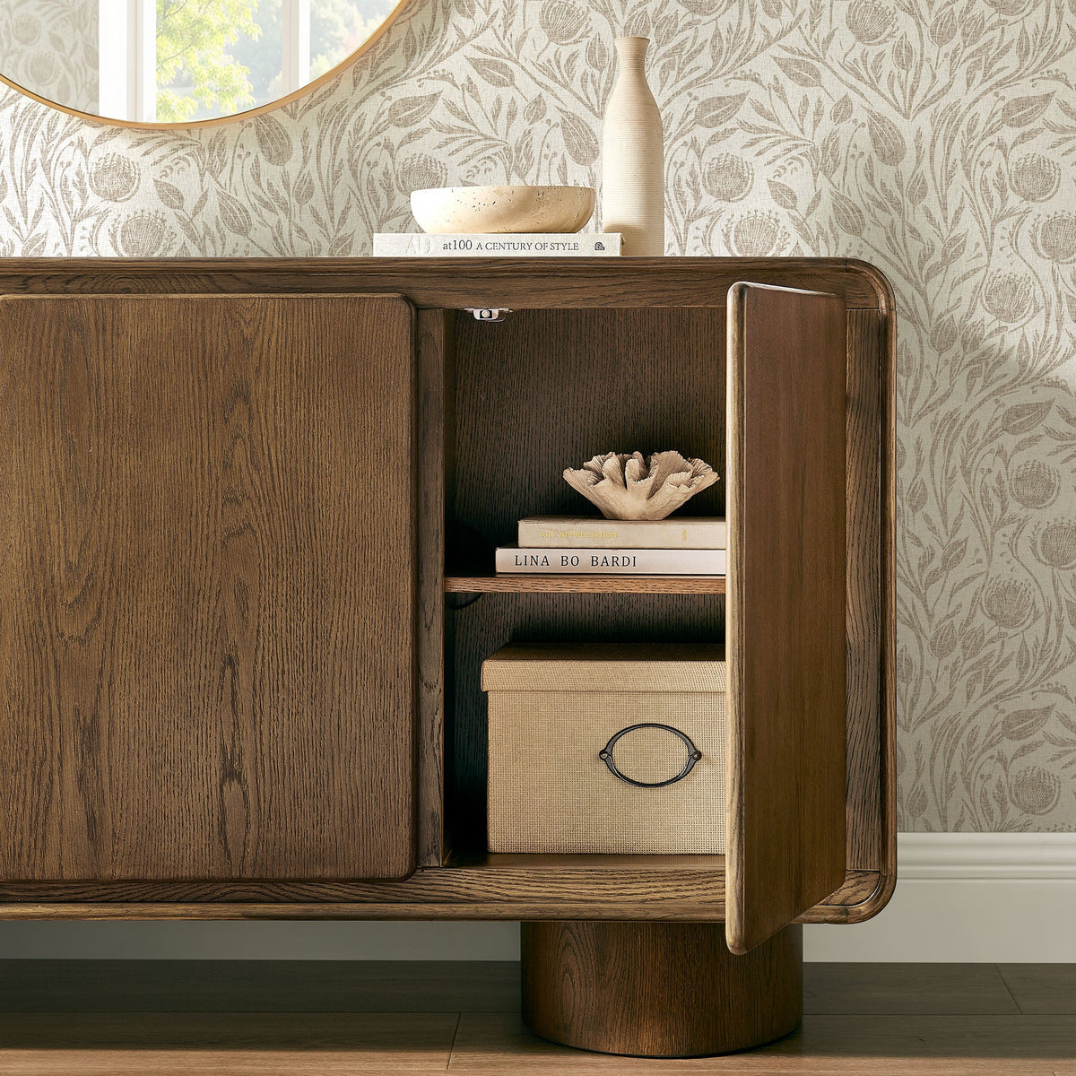 Lumo 3-Door Curved Wood Accent Cabinet by Modway, photo 36 of 39