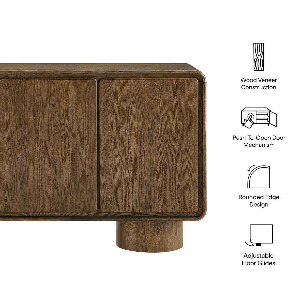Lumo 3-Door Curved Wood Accent Cabinet by Modway, photo 28 of 39