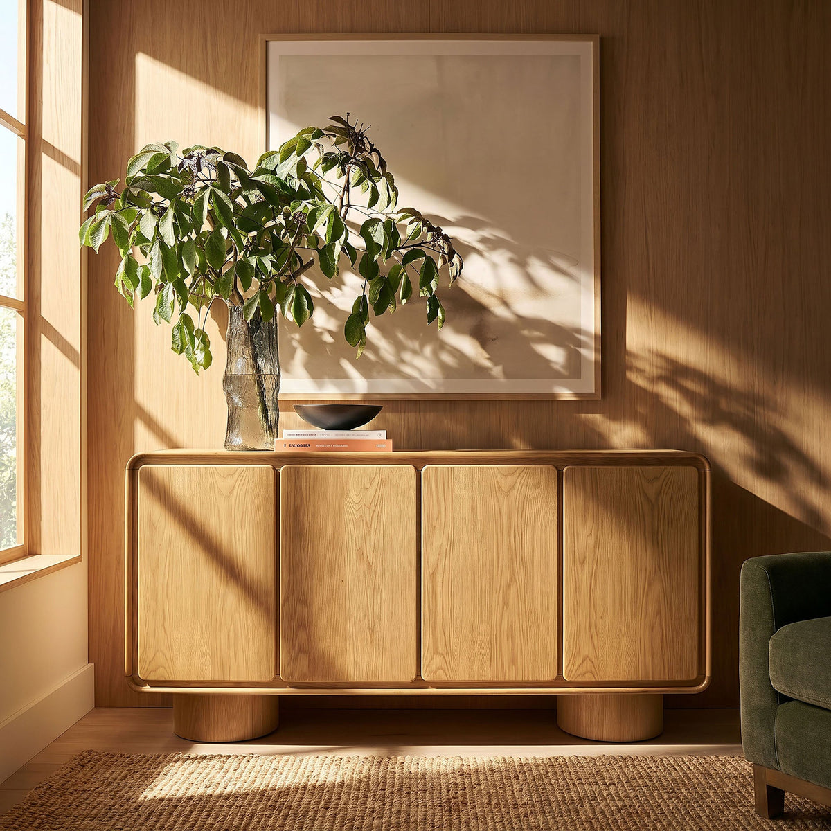 Lumo 4-Door Curved Wood Accent Cabinet by Modway, photo 13 of 39