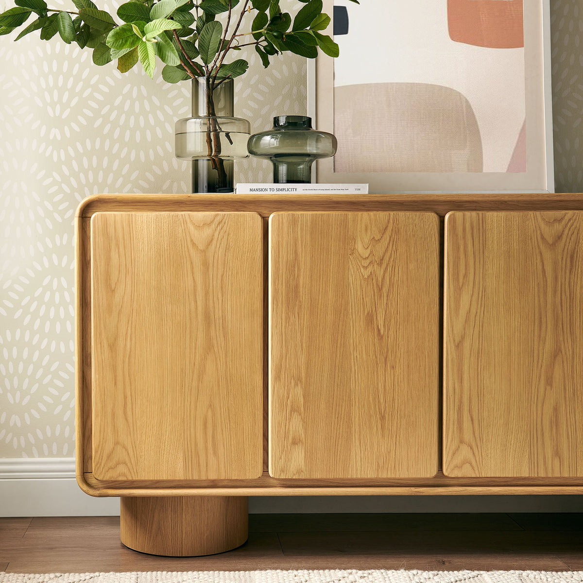 Lumo 4-Door Curved Wood Accent Cabinet by Modway, photo 9 of 39