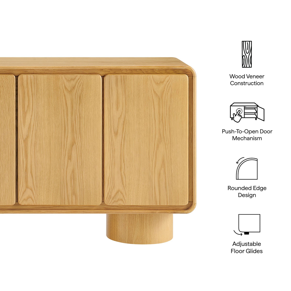 Lumo 4-Door Curved Wood Accent Cabinet by Modway, photo 2 of 39