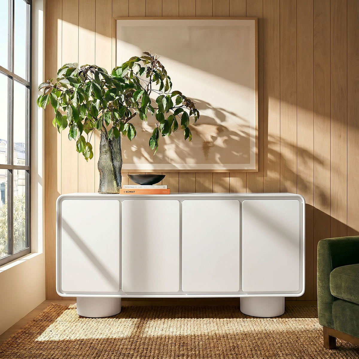 Lumo 4-Door Curved Wood Accent Cabinet by Modway, photo 26 of 39