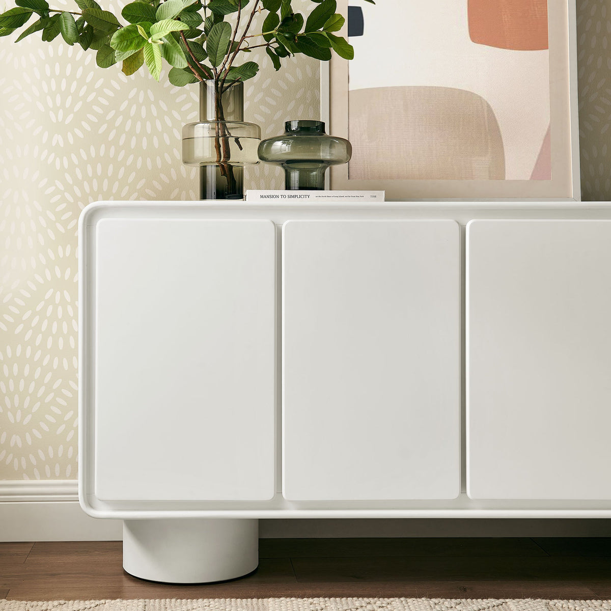 Lumo 4-Door Curved Wood Accent Cabinet by Modway, photo 22 of 39