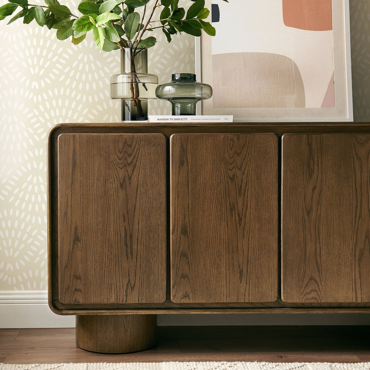 Lumo 4-Door Curved Wood Accent Cabinet by Modway, photo 35 of 39