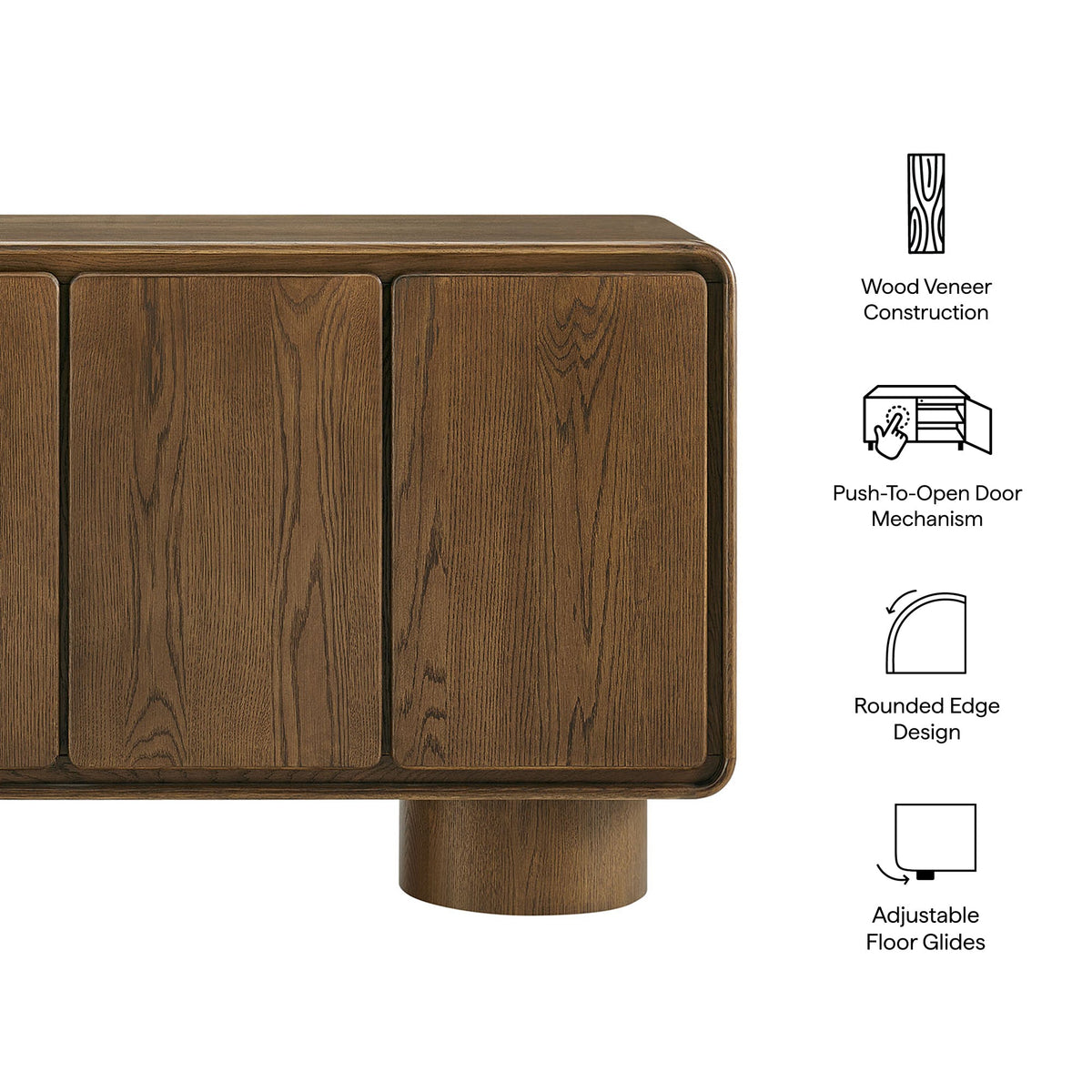 Lumo 4-Door Curved Wood Accent Cabinet by Modway, photo 28 of 39