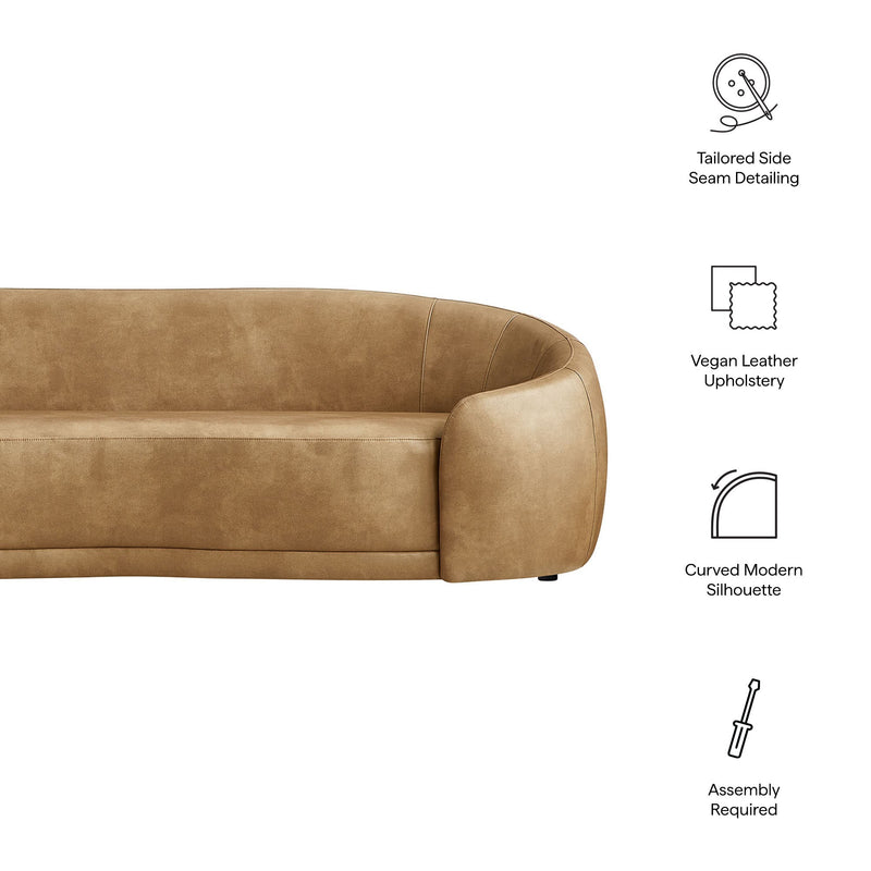 Contessa Curved Vegan Leather Sofa by Modway, photo 2 of 10