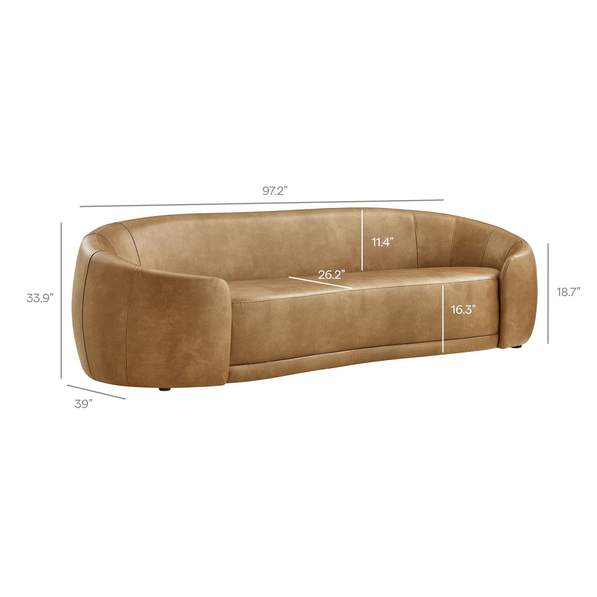 Contessa Curved Vegan Leather Sofa by Modway, photo 3 of 10