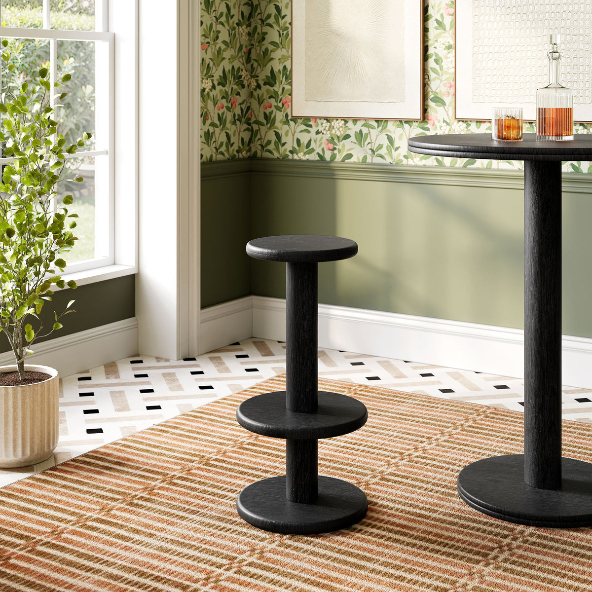 Neo 15 Inch Round Indoor - Outdoor Patio Patio Wood Bar Stools by Modway, photo 8 of 20