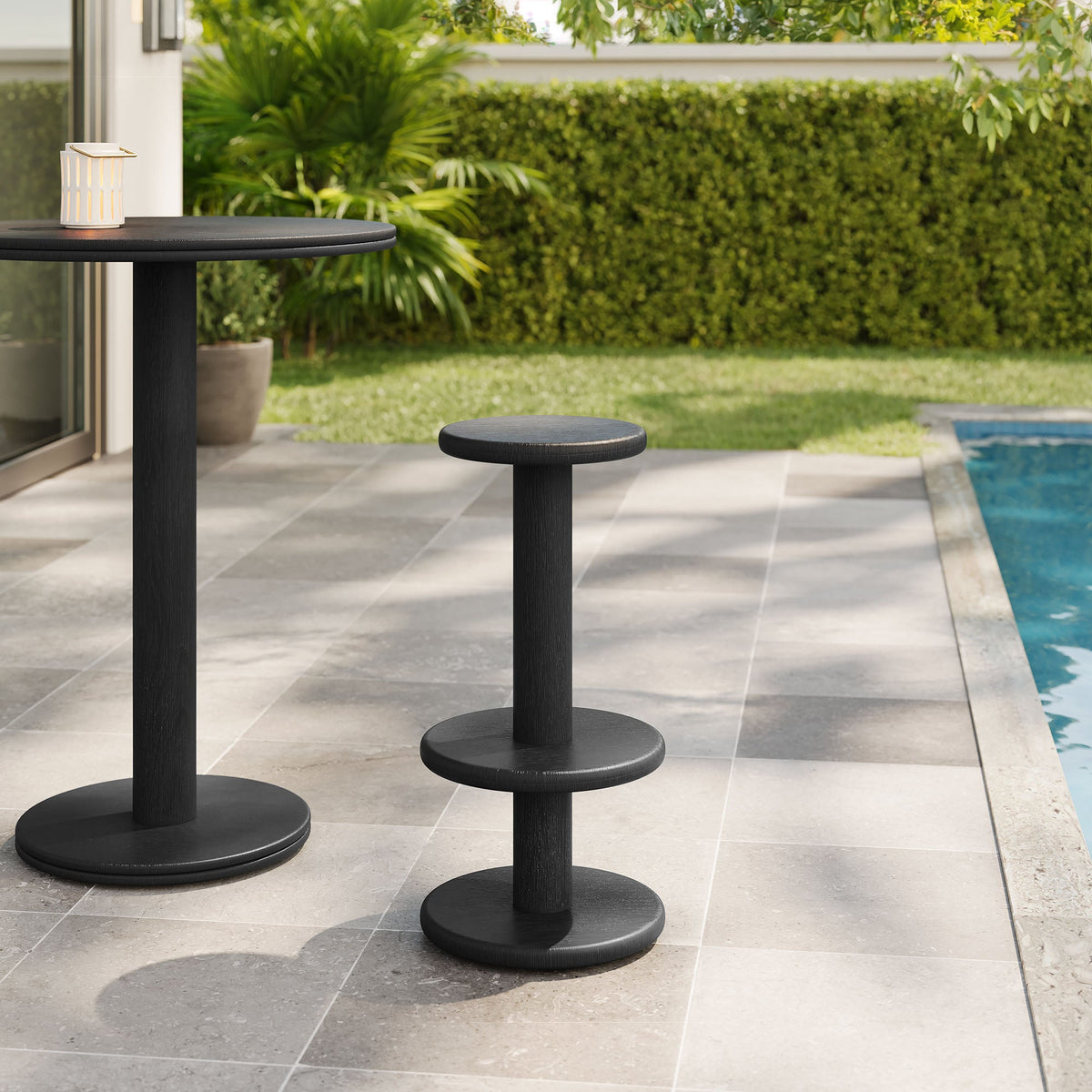Neo 15 Inch Round Indoor - Outdoor Patio Patio Wood Bar Stools by Modway, photo 7 of 20