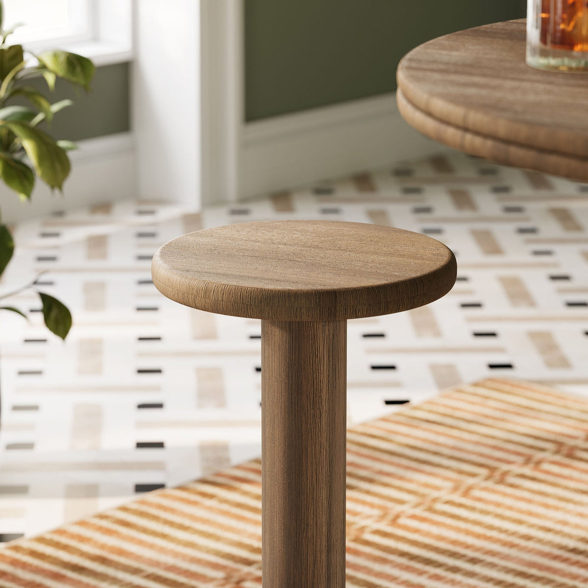 Neo 15 Inch Round Indoor - Outdoor Patio Patio Wood Bar Stools by Modway, photo 20 of 20
