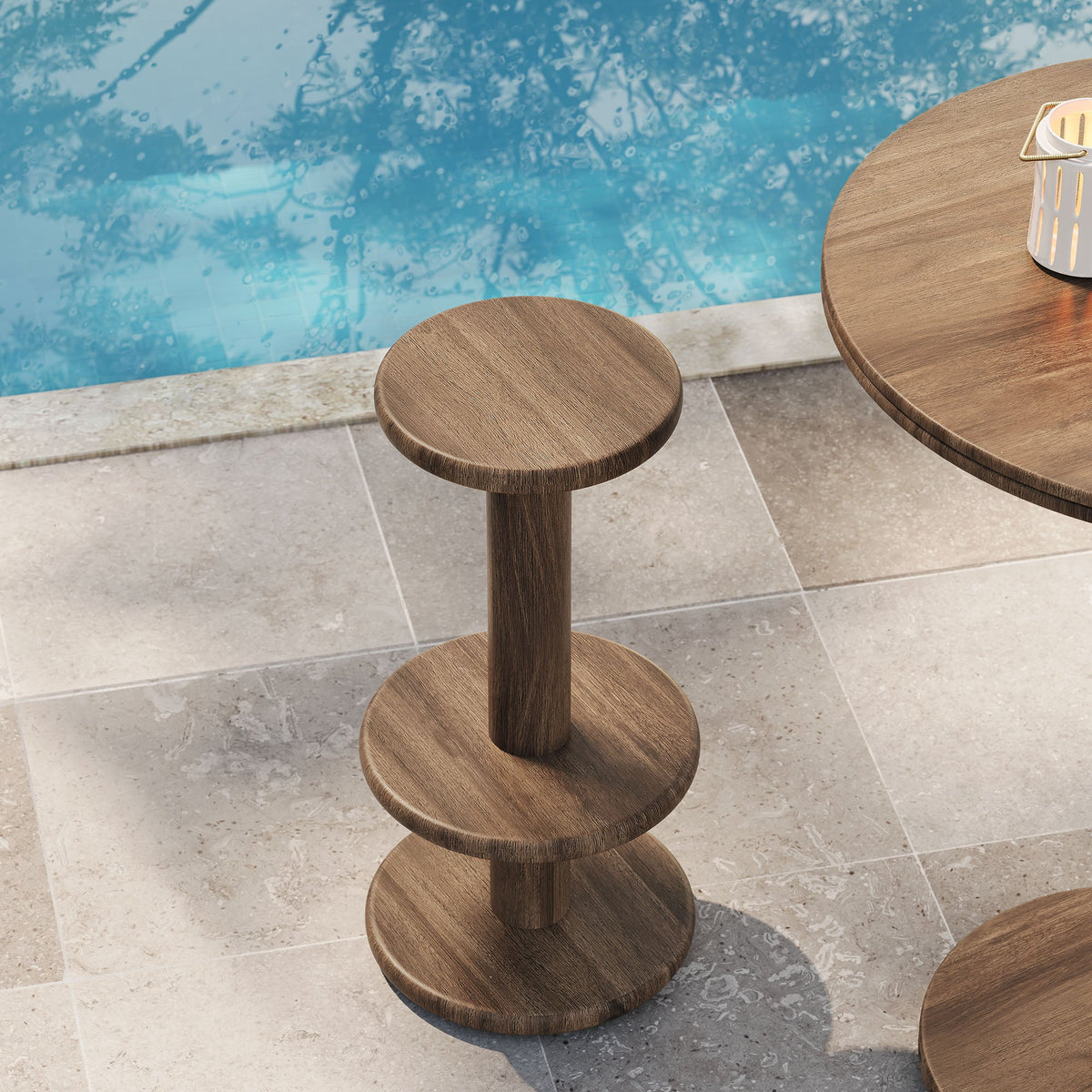 Neo 15 Inch Round Indoor - Outdoor Patio Patio Wood Bar Stools by Modway, photo 19 of 20