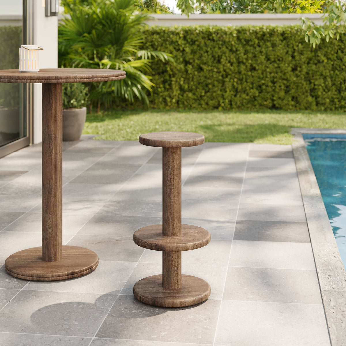Neo 15 Inch Round Indoor - Outdoor Patio Patio Wood Bar Stools by Modway, photo 17 of 20