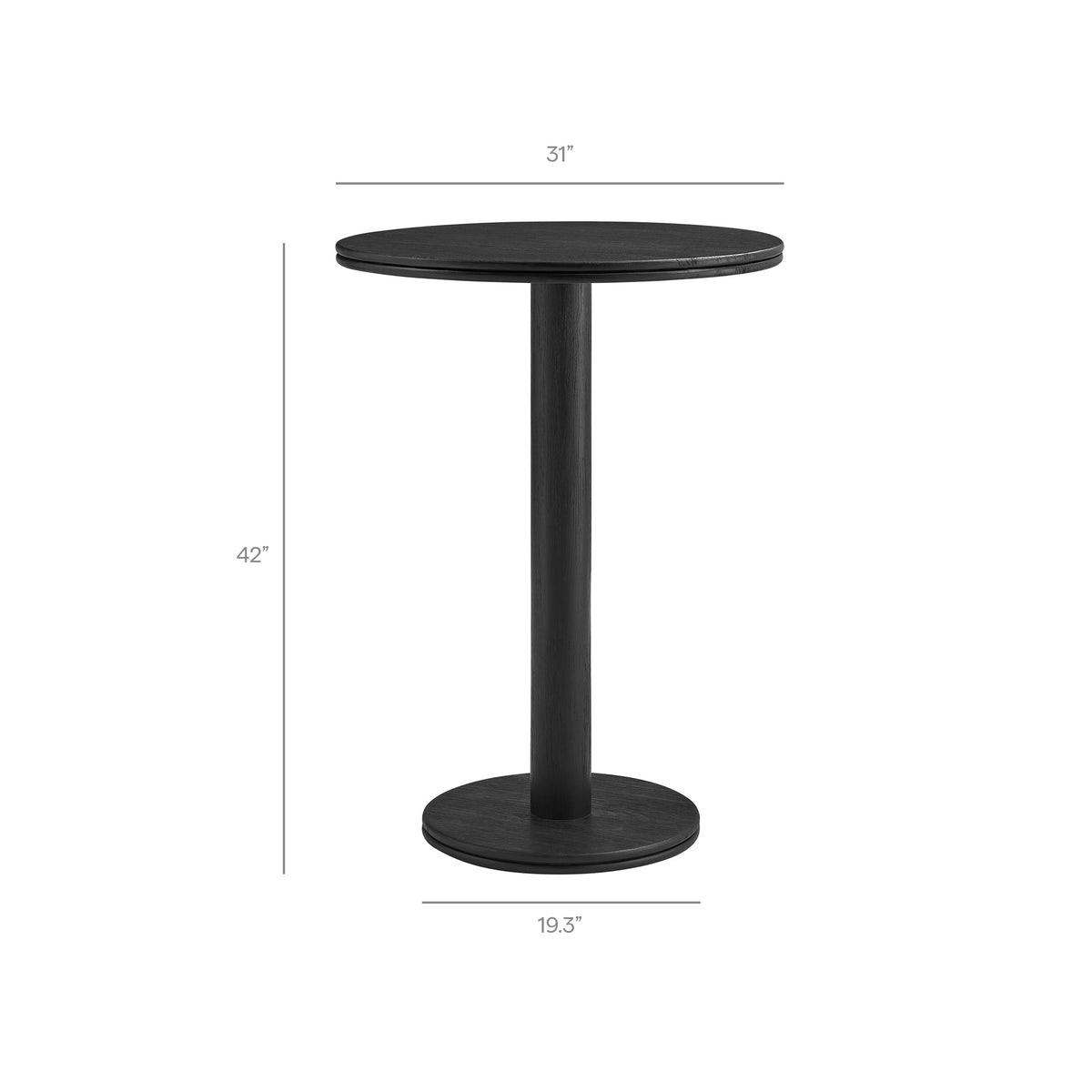 Neo 3-Piece Round Indoor - Outdoor Patio Patio Wood Bar Table And Stool Set by Modway, photo 3 of 24