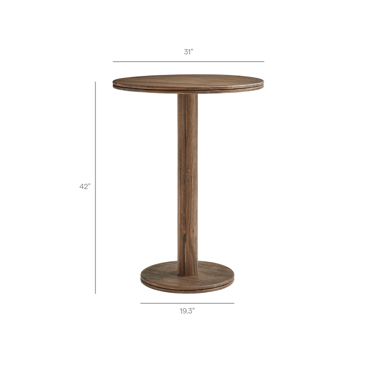 Neo 3-Piece Round Indoor - Outdoor Patio Patio Wood Bar Table And Stool Set by Modway, photo 15 of 24