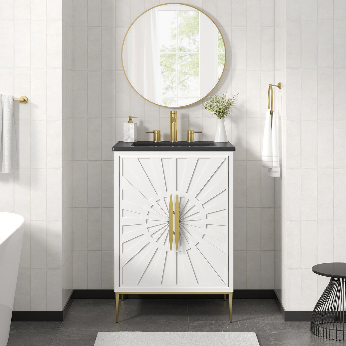 Awaken 24" Bathroom Vanity by Modway - White Black / White White, photo 10 of 22