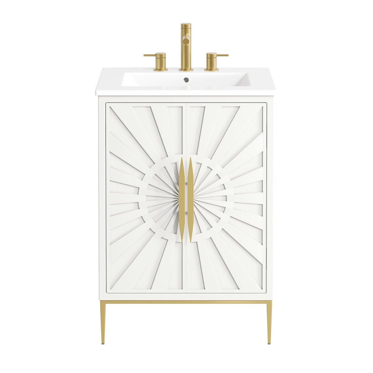 Awaken 24" Bathroom Vanity by Modway - White Black / White White, photo 17 of 22