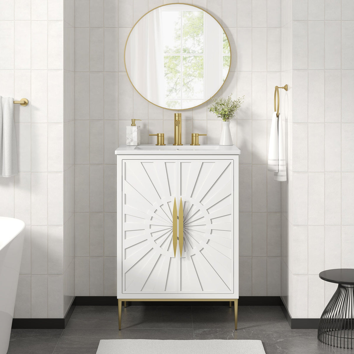 Awaken 24" Bathroom Vanity by Modway - White Black / White White, photo 21 of 22