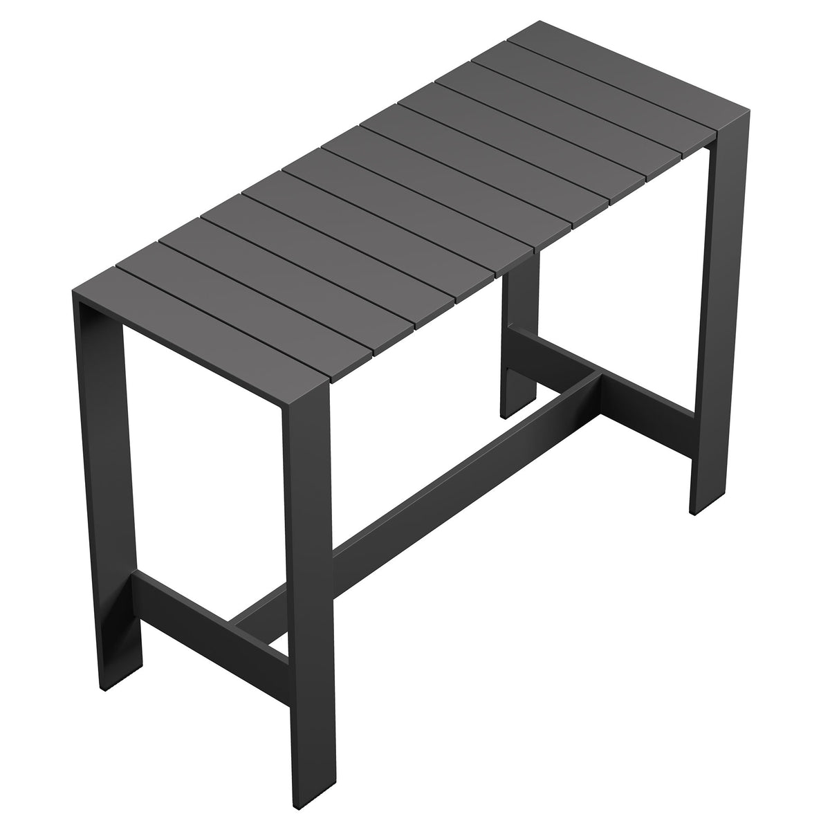 Tahoe 59 Inch Rectangle Outdoor Patio Aluminum Bar Table by Modway, photo 6 of 9