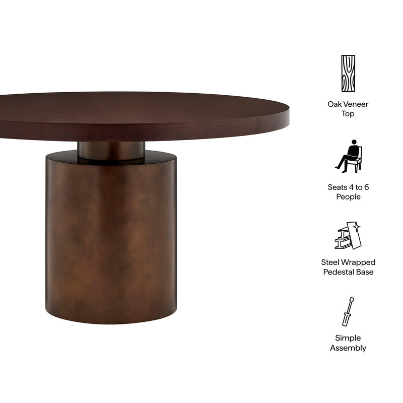 Annette 54 Inch Round Pedestal Base Dining Table by Modway, photo 2 of 8