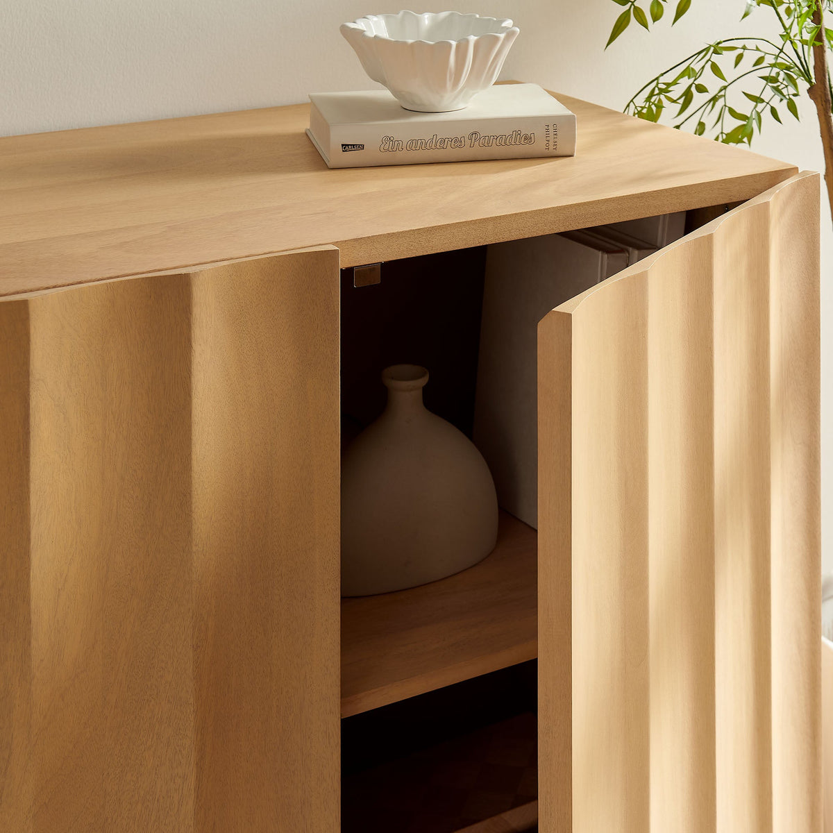 Sorren 54 Inch Scalloped Wood 3-Door Sideboard by Modway, photo 9 of 18