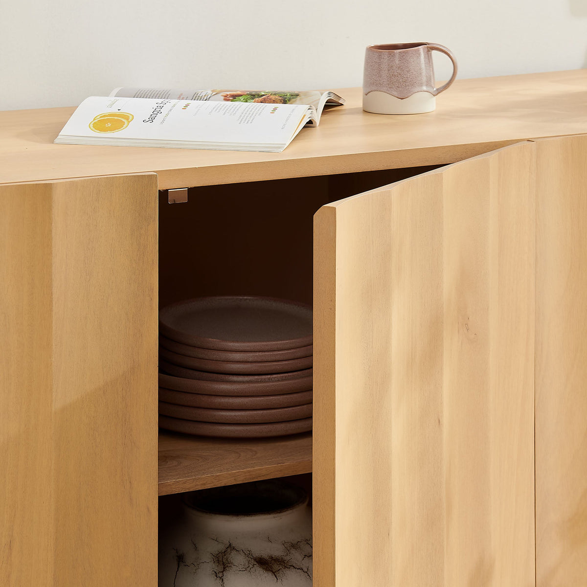 Sorren 72 Inch Scalloped Wood 4-Door Sideboard by Modway, photo 9 of 18